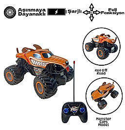 Uzaktan Kumandalı Full Fonksiyon Şarjlı Monster Jeep - Turuncu